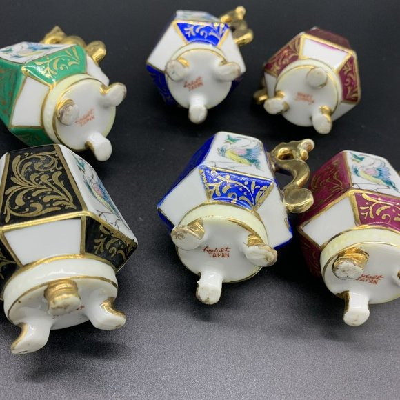 Lot 12pc Vintage Ardalt Lenwile Japan Footed Mini Tea Cup & Saucer Floral & Bird - Picture 12 of 12